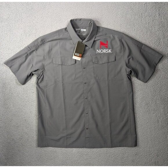 5.11 Tactical Shirt Mens Large Freedom Flex Woven Short Sleeve Button Norsk - Picture 1 of 16